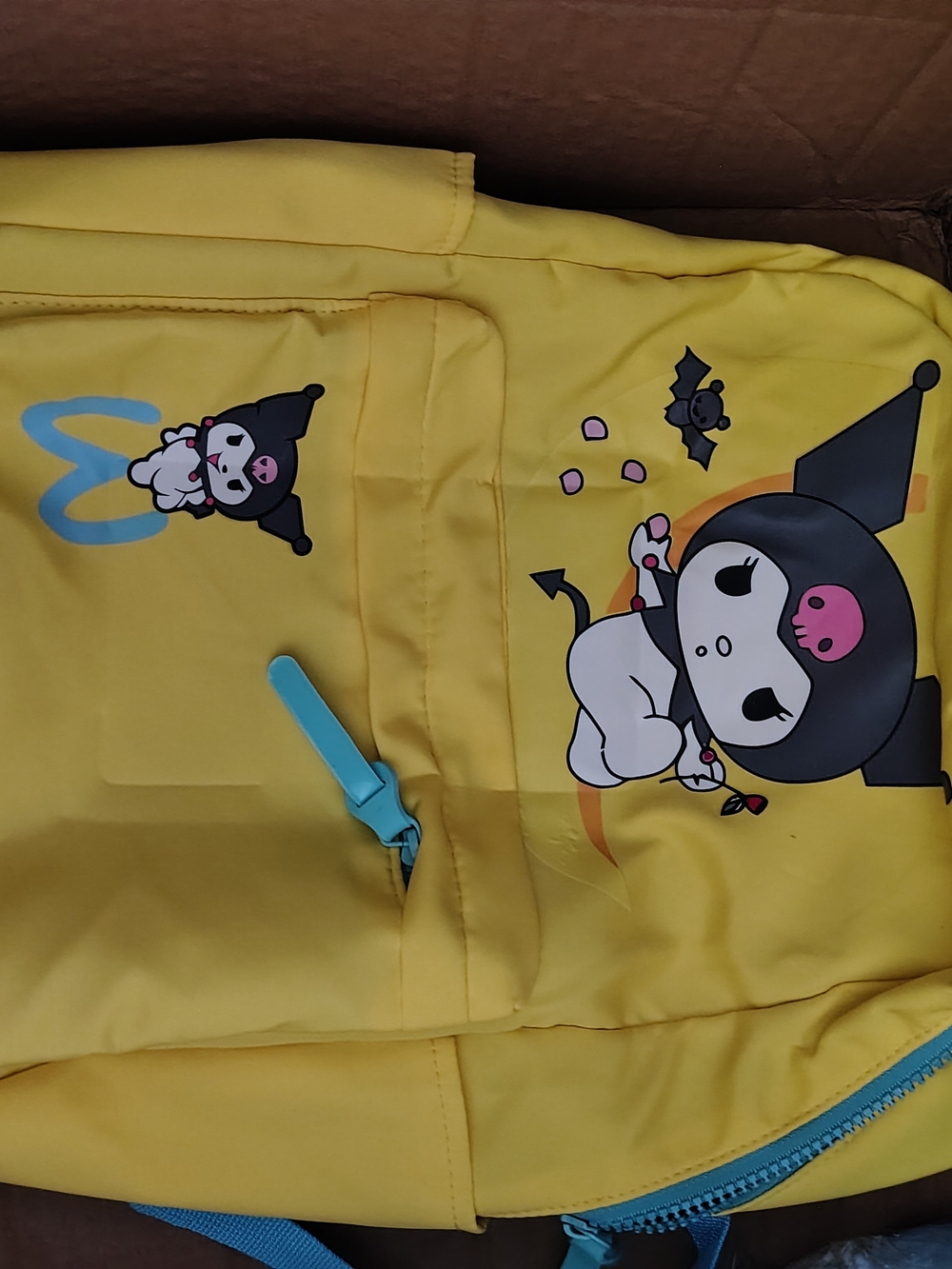 Yellow Kuromi Character Backpack - Cute Cartoon Design